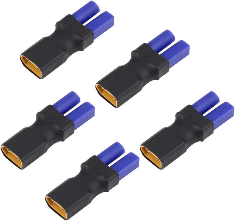 LINSYRC 5-Pack XT60 Male Connector to EC5 Female Connector Adapter Plug for RC Lipo Battery - Image 1